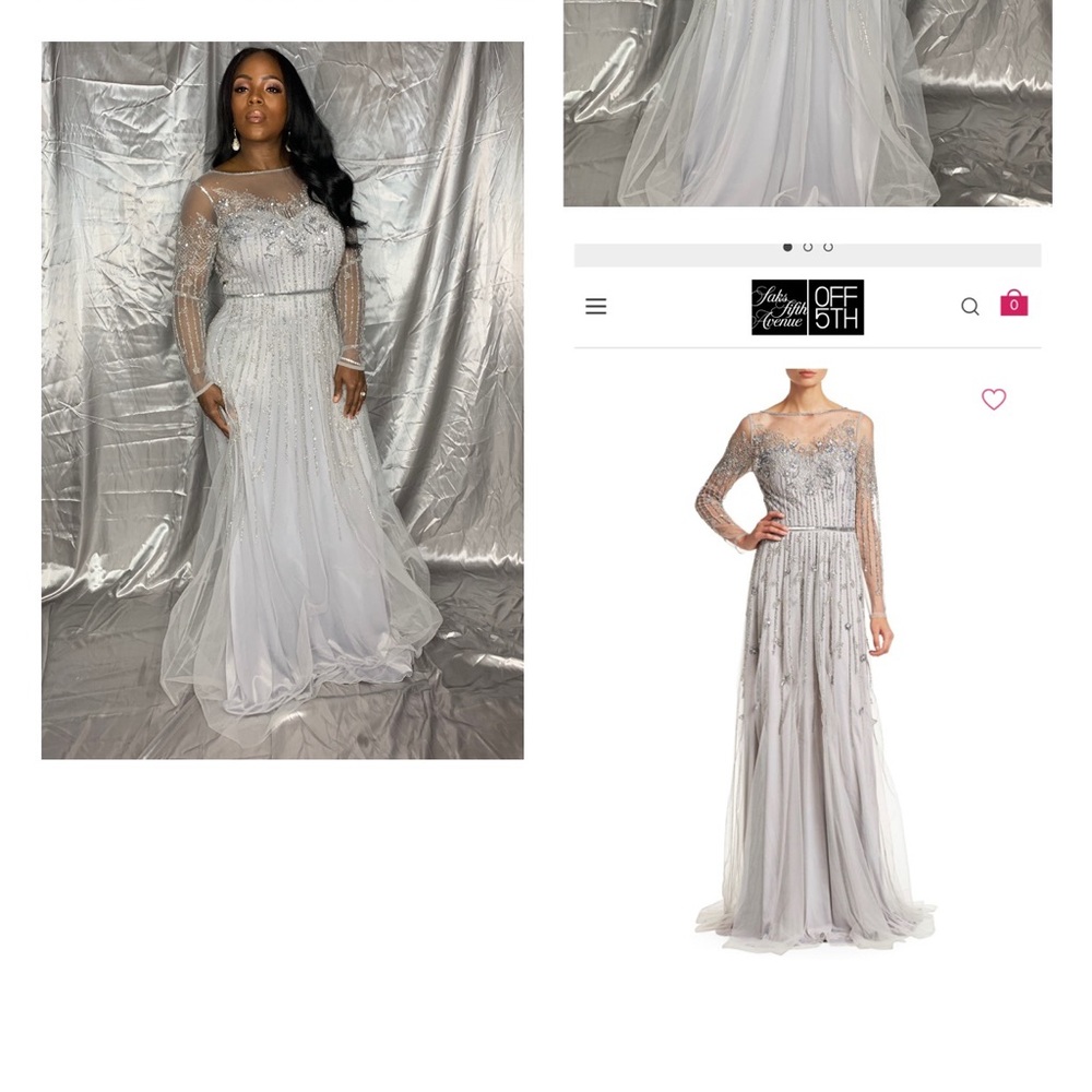 Silver Theia dress with tag